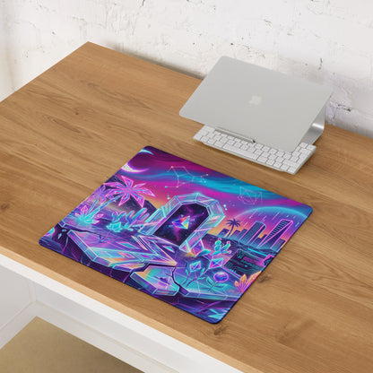 Neon Vaporwave City Mouse Pad - City Neon Pink Purple Gaming Desk Vaporwave Dreamy Mood Retro Futurism Desktop Digital