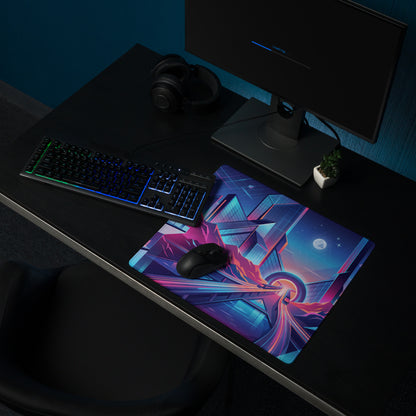 Vaporwave Neon City Mouse Pad - City Neon Pink Blue Purple Desk Gaming Vaporwave Dreamy Nostalgic Cyberpunk Digital Art