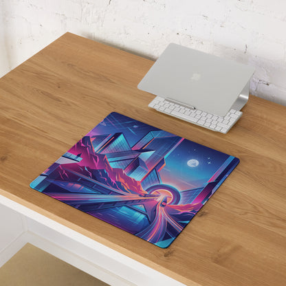 Vaporwave Neon City Mouse Pad - City Neon Pink Blue Purple Desk Gaming Vaporwave Dreamy Nostalgic Cyberpunk Digital Art