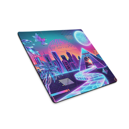 Neon Vaporwave City Mouse Pad - Mouse Pad Neon Pink Purple Blue Gaming Setup Vaporwave Retro Futurism Dreamy Nostalgic