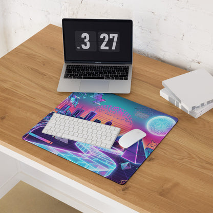 Neon Vaporwave City Mouse Pad - Mouse Pad Neon Pink Purple Blue Gaming Setup Vaporwave Retro Futurism Dreamy Nostalgic