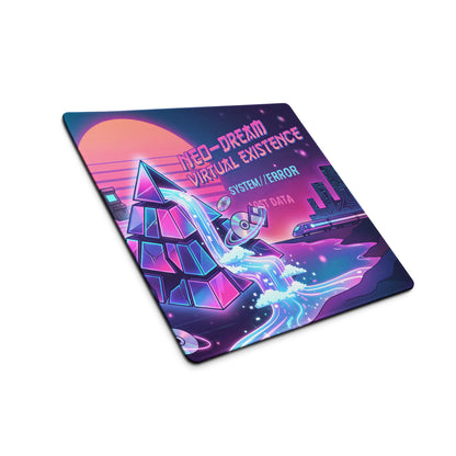 Neon Vaporwave Gaming Mouse Pad - Gaming Mouse Pad Neon Pink Purple Cyan Desk Vaporwave Dreamy Nostalgic Mood Vaporwave Desk Mat Digital Art