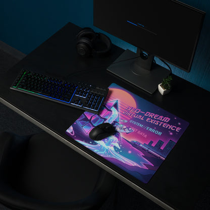 Neon Vaporwave Gaming Mouse Pad - Gaming Mouse Pad Neon Pink Purple Cyan Desk Vaporwave Dreamy Nostalgic Mood Vaporwave Desk Mat Digital Art
