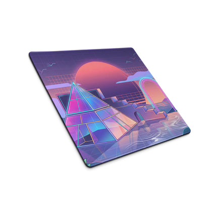 Neo Vaporwave Neon Mouse Pad - Mouse Pad Neon Purple Pink Vaporwave - Dreamy Retro Futurism Gaming Setup Digital Art