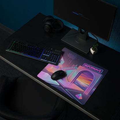 Neon Vaporwave Mouse Pad - Mouse Pad Neon Pink Purple Blue Gaming Setup Vaporwave Mood Dreamy Neon Aesthetic Digital Art