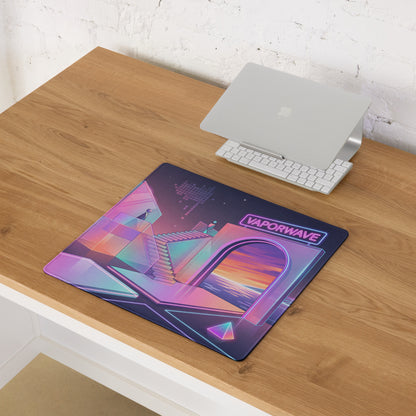 Neon Vaporwave Mouse Pad - Mouse Pad Neon Pink Purple Blue Gaming Setup Vaporwave Mood Dreamy Neon Aesthetic Digital Art