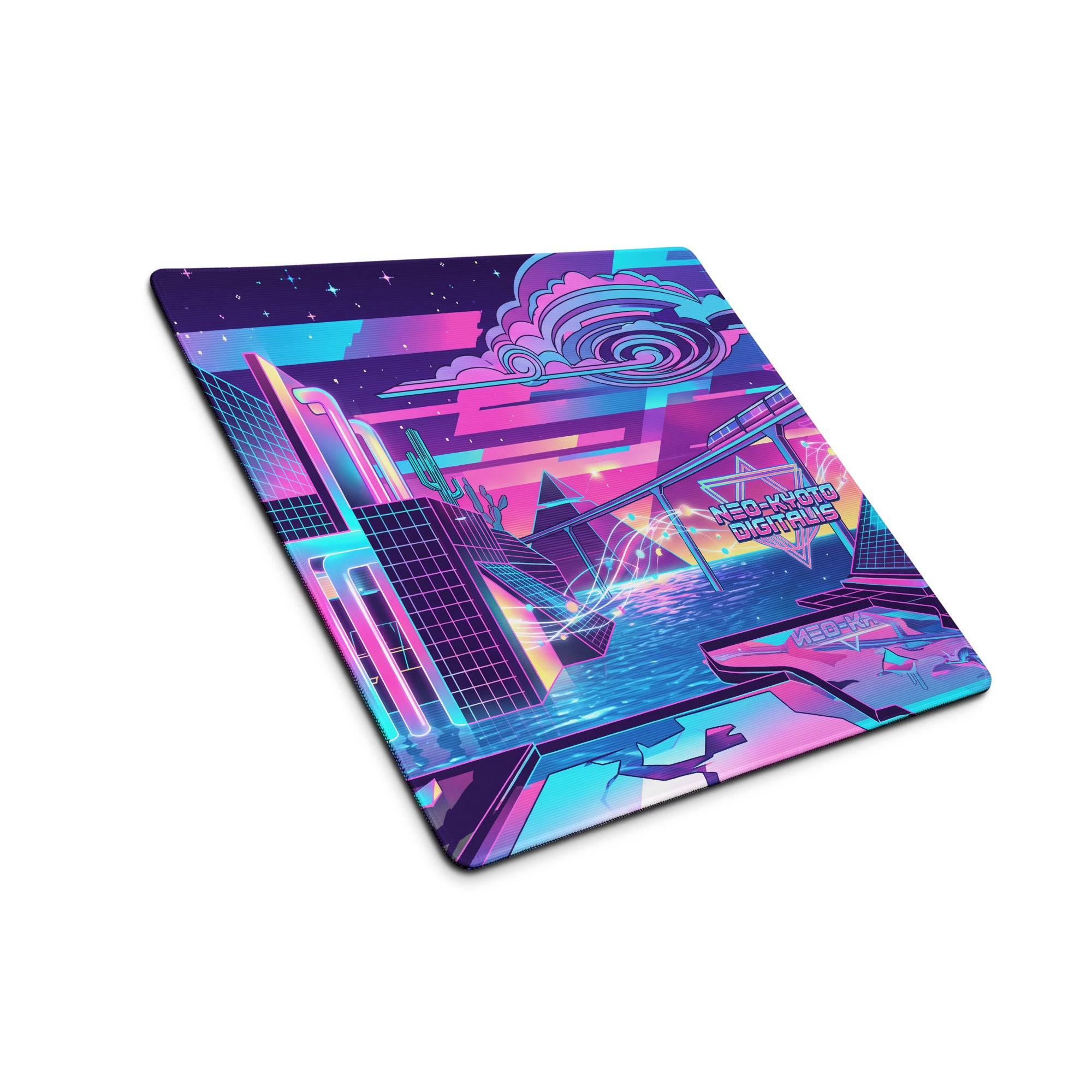 Neo Neon Vaporwave Mouse Pad - Gaming Mouse Pad Neon Pink Purple Blue Desk Setup Vaporwave