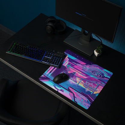 Neo Neon Vaporwave Mouse Pad - Gaming Mouse Pad Neon Pink Purple Blue Desk Setup Vaporwave
