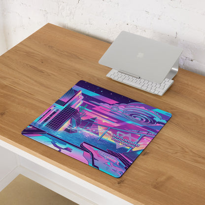 Neo Neon Vaporwave Mouse Pad - Gaming Mouse Pad Neon Pink Purple Blue Desk Setup Vaporwave