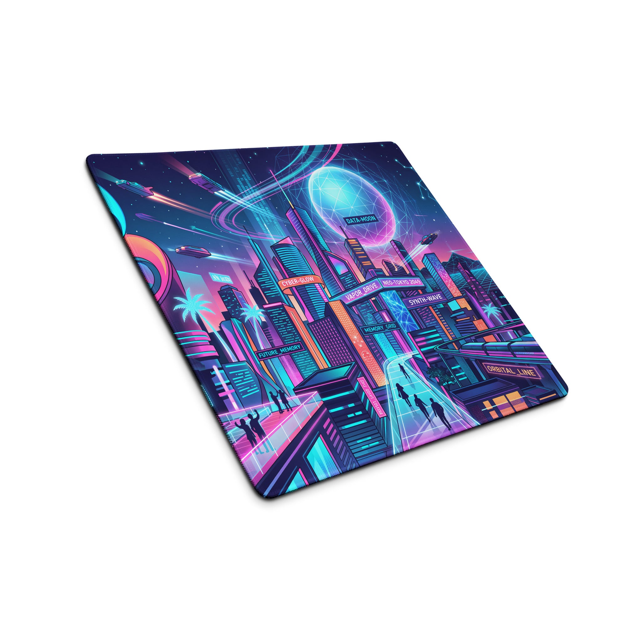 Neon Vaporwave City Mouse Pad - Gaming Mouse Pad Neon Pink Blue Desk Vaporwave Mood Energetic Futuristic Niche Tech Gear
