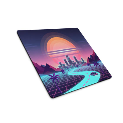 Vaporwave Neon Sunset Mouse Pad - Gaming Mouse Pad Neon Pink Purple For Desk Retro Futurism Neon Aesthetic Non Slip