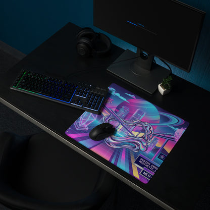 Vaporwave Neon Gaming Mouse Pad - Vaporwave Neon Mouse Pad Purple Pink Blue Gaming Desk Retro Dreamy Mood Digital Desktop