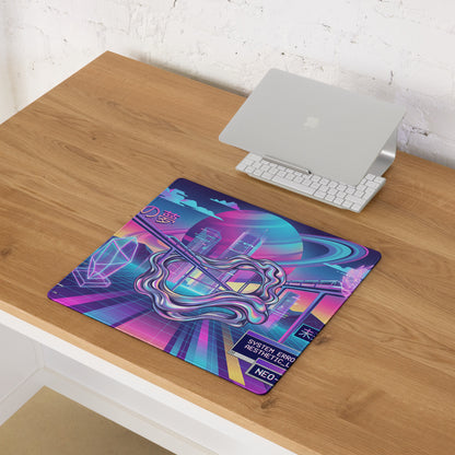 Vaporwave Neon Gaming Mouse Pad - Vaporwave Neon Mouse Pad Purple Pink Blue Gaming Desk Retro Dreamy Mood Digital Desktop