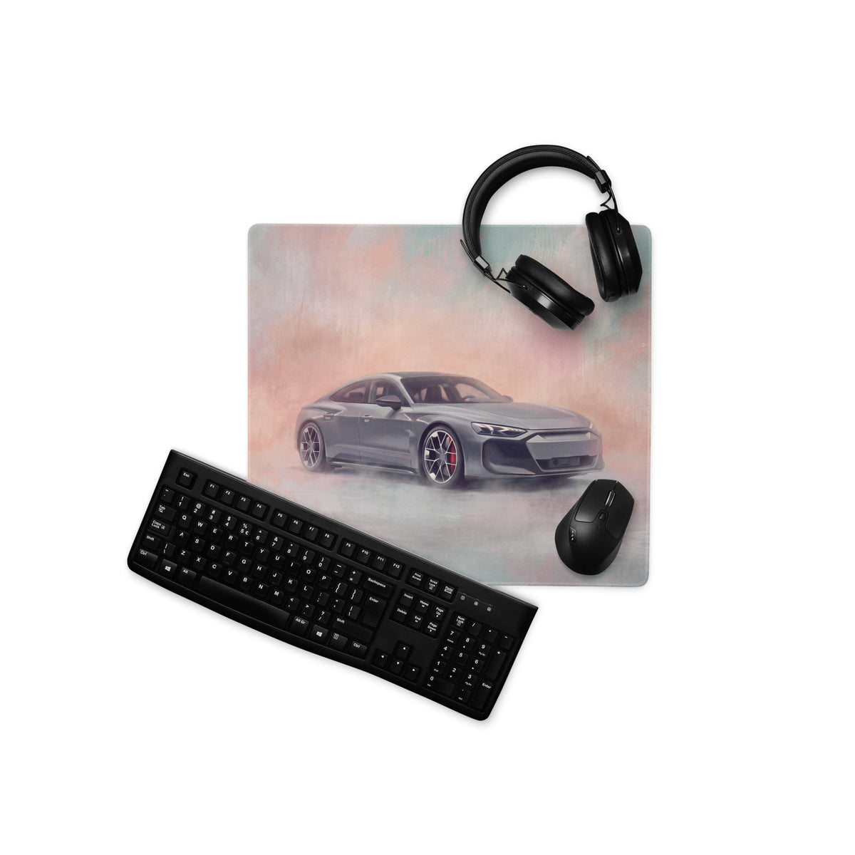 Audi RS e-tron GT Inspired Daytona Gray Electric Performance Desk Pad – Extended Non-Slip PC Mouse Mat