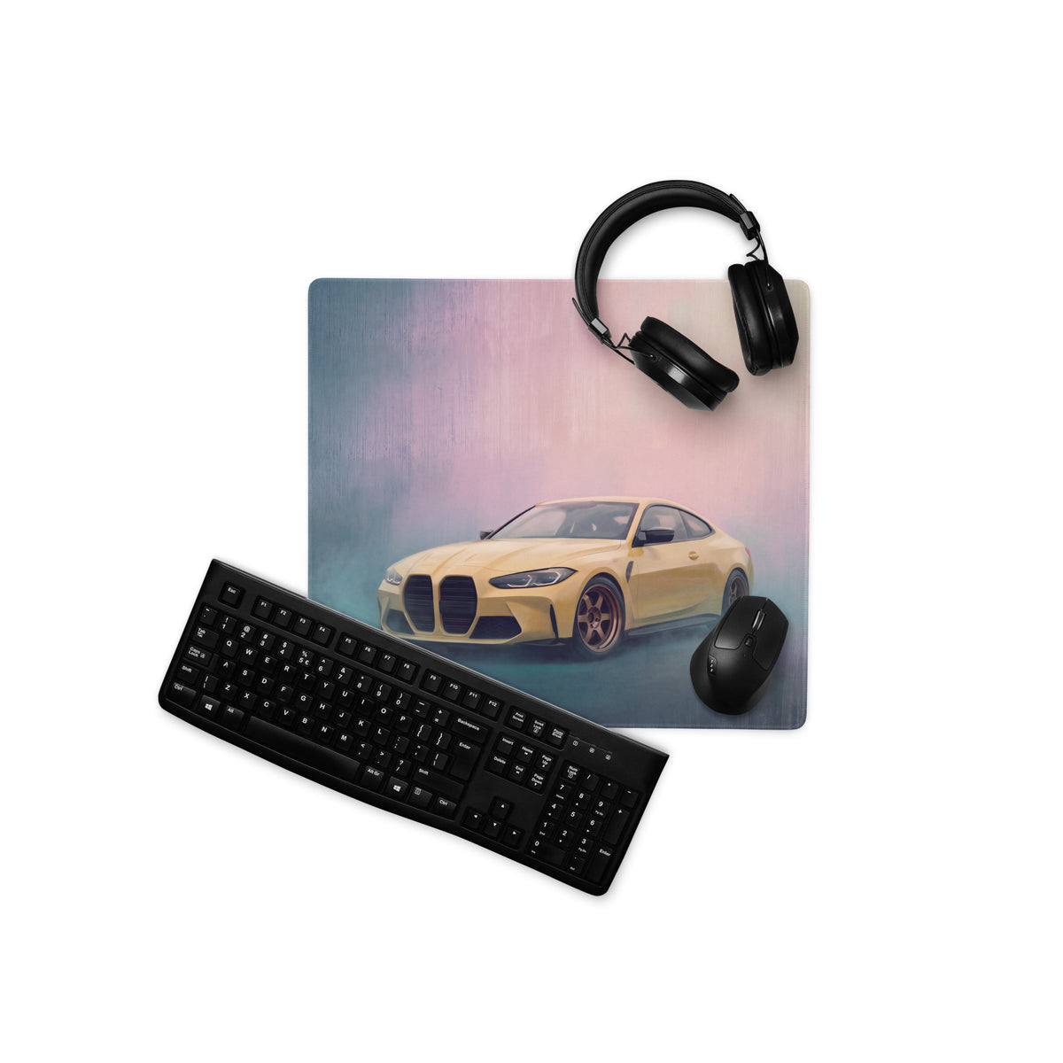 BMW M4 Inspired Sao Paulo Yellow G82 Desk Mat – High-Precision XL Gaming Mousepad