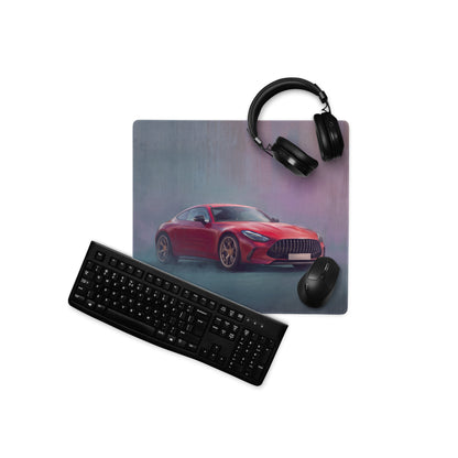 Mercedes-AMG GT Inspired Red Performance Coupe Desk Pad – Ultra-Glide Stitched Edge Gaming Mouse Mat