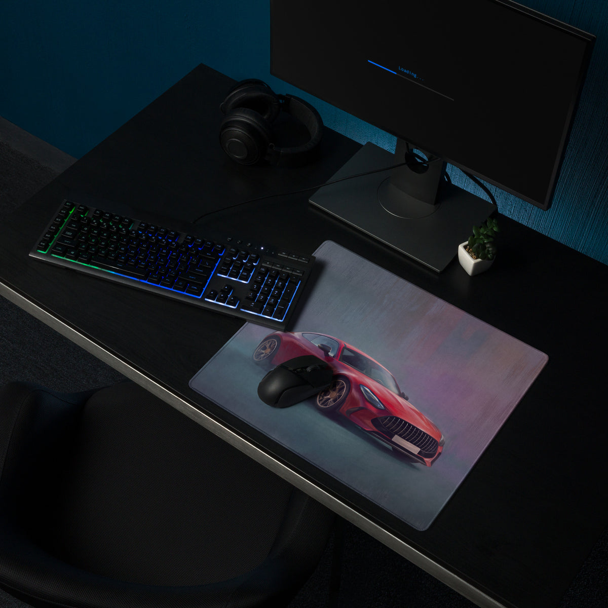 Mercedes-AMG GT Inspired Red Performance Coupe Desk Pad – Ultra-Glide Stitched Edge Gaming Mouse Mat