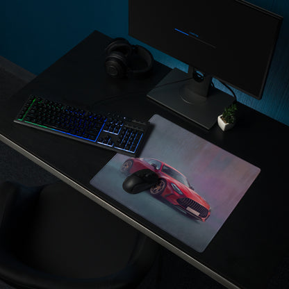 Mercedes-AMG GT Inspired Red Performance Coupe Desk Pad – Ultra-Glide Stitched Edge Gaming Mouse Mat