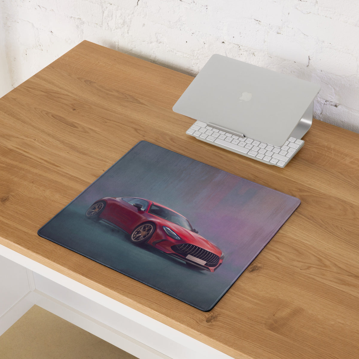 Mercedes-AMG GT Inspired Red Performance Coupe Desk Pad – Ultra-Glide Stitched Edge Gaming Mouse Mat