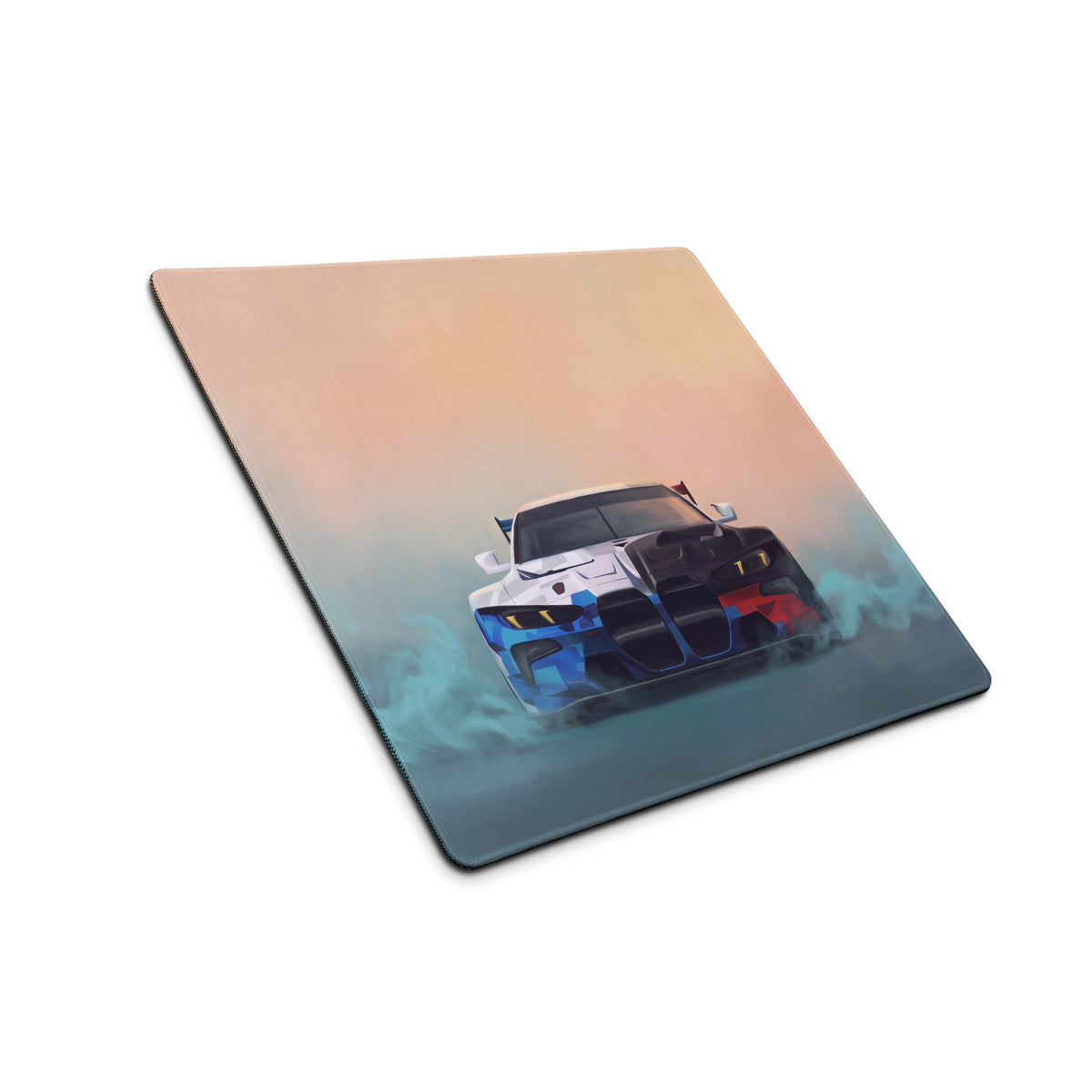 BMW M4 Inspired Motorsport Livery GT3 Frontal Desk Mat – Low-Friction Cloth Setup Mousepad