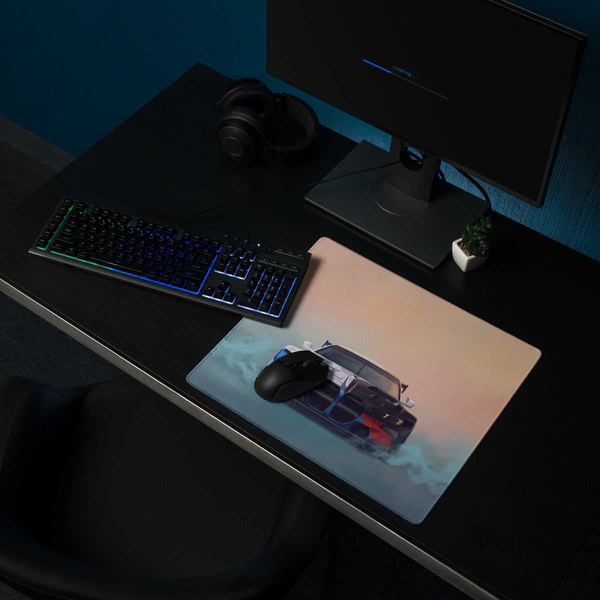 BMW M4 Inspired Motorsport Livery GT3 Frontal Desk Mat – Low-Friction Cloth Setup Mousepad