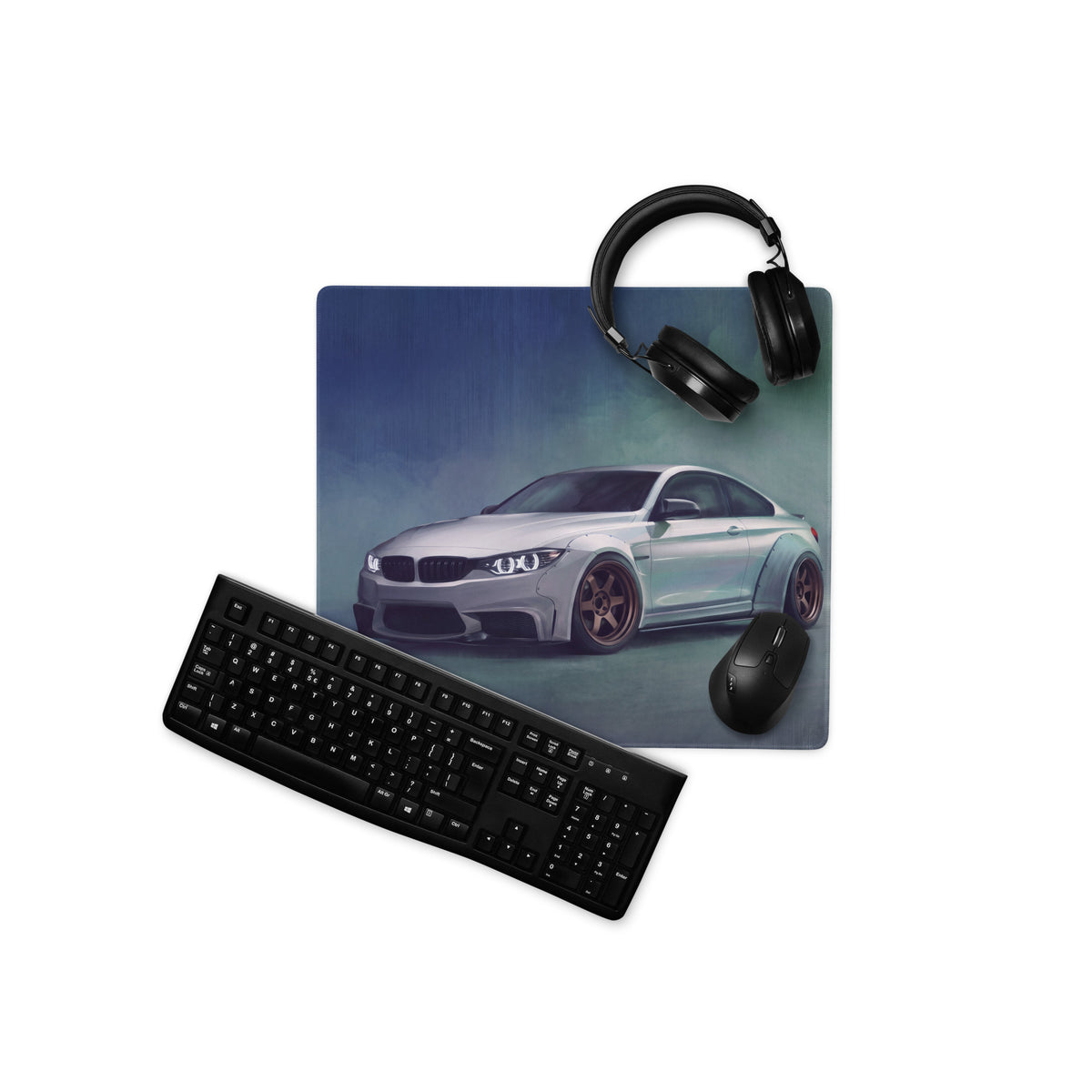 BMW M4 Inspired Alpine White Widebody Desk Mat – High-Precision XL Gaming Mousepad