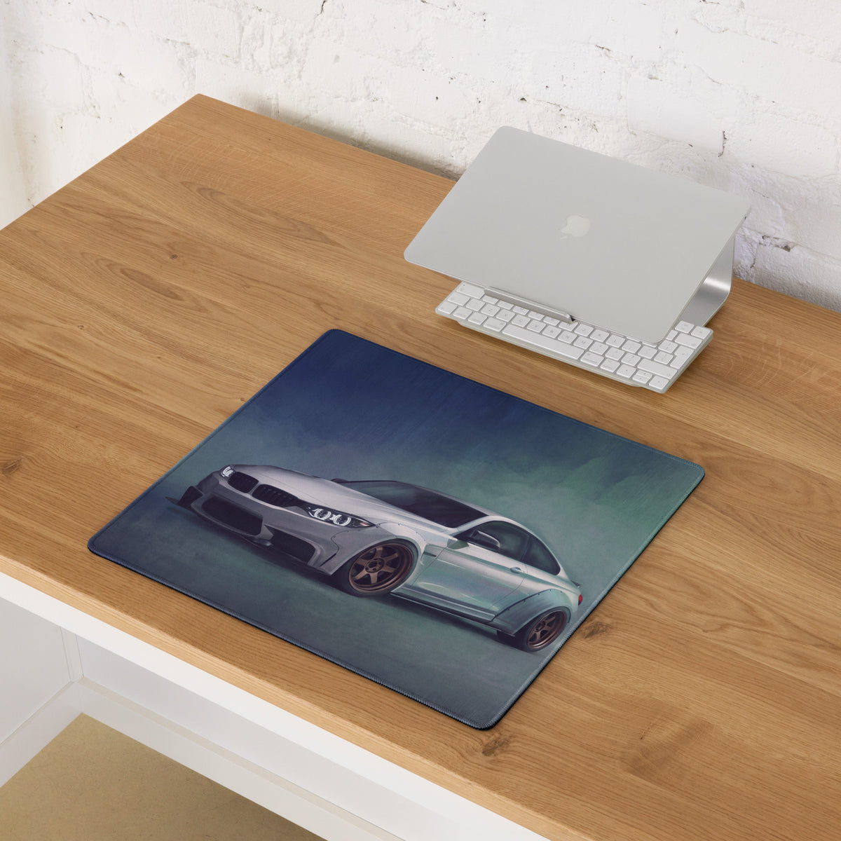 BMW M4 Inspired Alpine White Widebody Desk Mat – High-Precision XL Gaming Mousepad