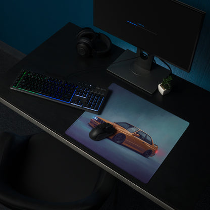 BMW M3 Inspired Dakar Yellow E30 Front Desk Pad – Extended Non-Slip PC Mouse Mat