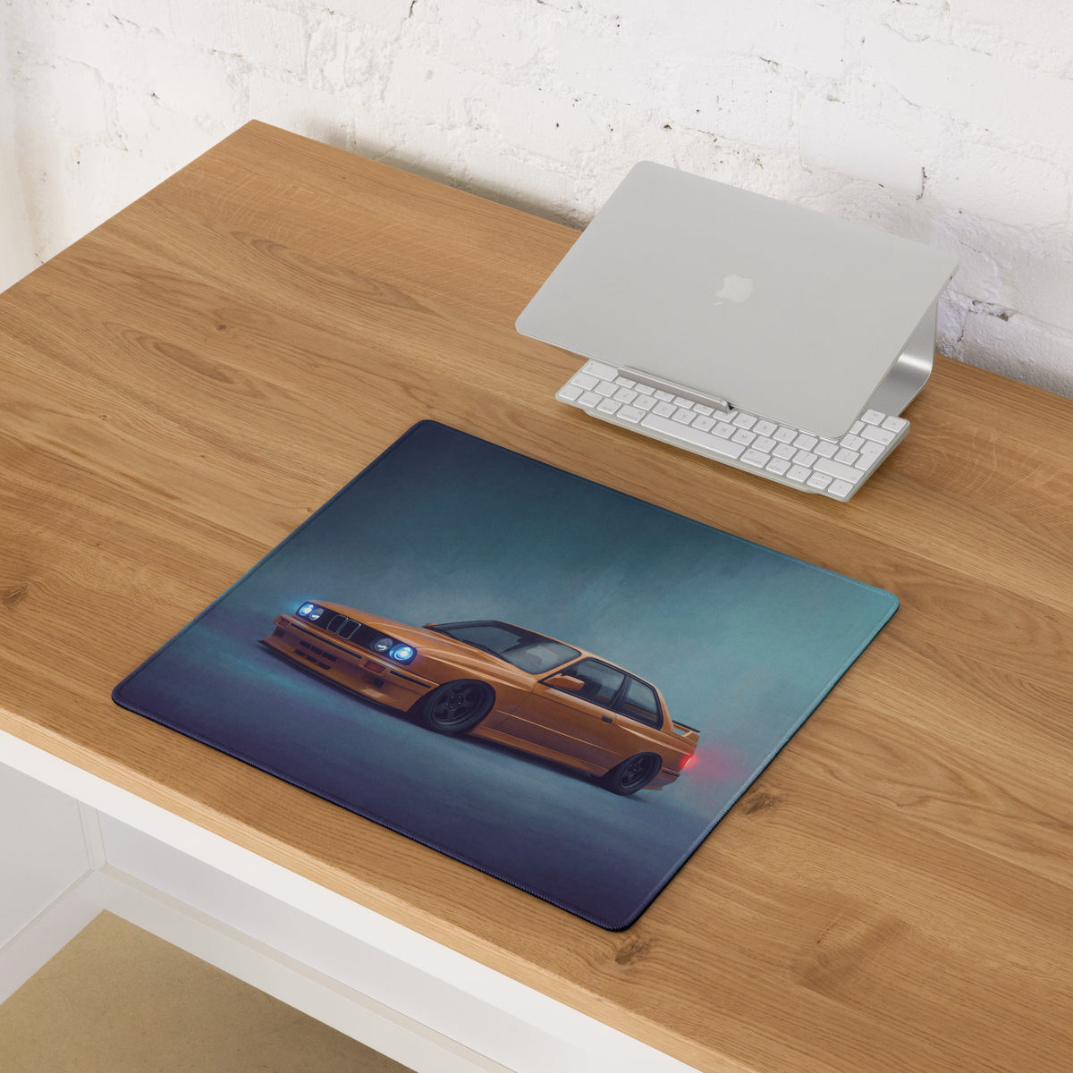 BMW M3 Inspired Dakar Yellow E30 Front Desk Pad – Extended Non-Slip PC Mouse Mat