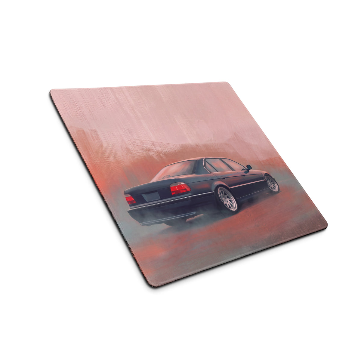 BMW 7 Series Inspired Dark Blue E38 Stance Desk Mat – Low-Friction Cloth Setup Mousepad