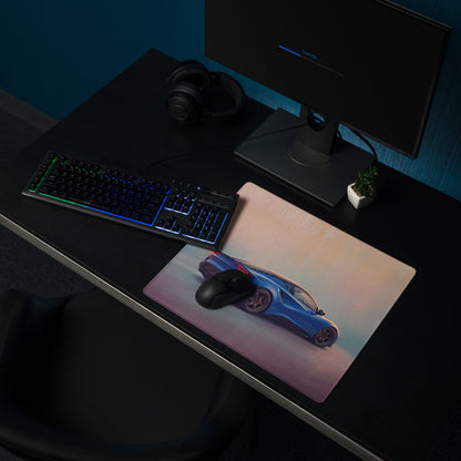 Lotus Emira Inspired Dynamic Blue Performance Desk Pad – Extended Non-Slip PC Mouse Mat