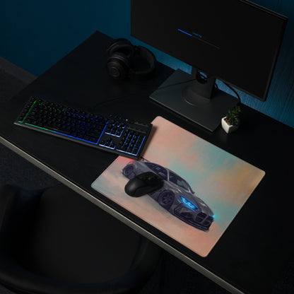 BMW M4 Inspired Dark Gray Widebody GT Wing Desk Mat – Ultra-Glide Stitched Edge Gaming Mouse Mat