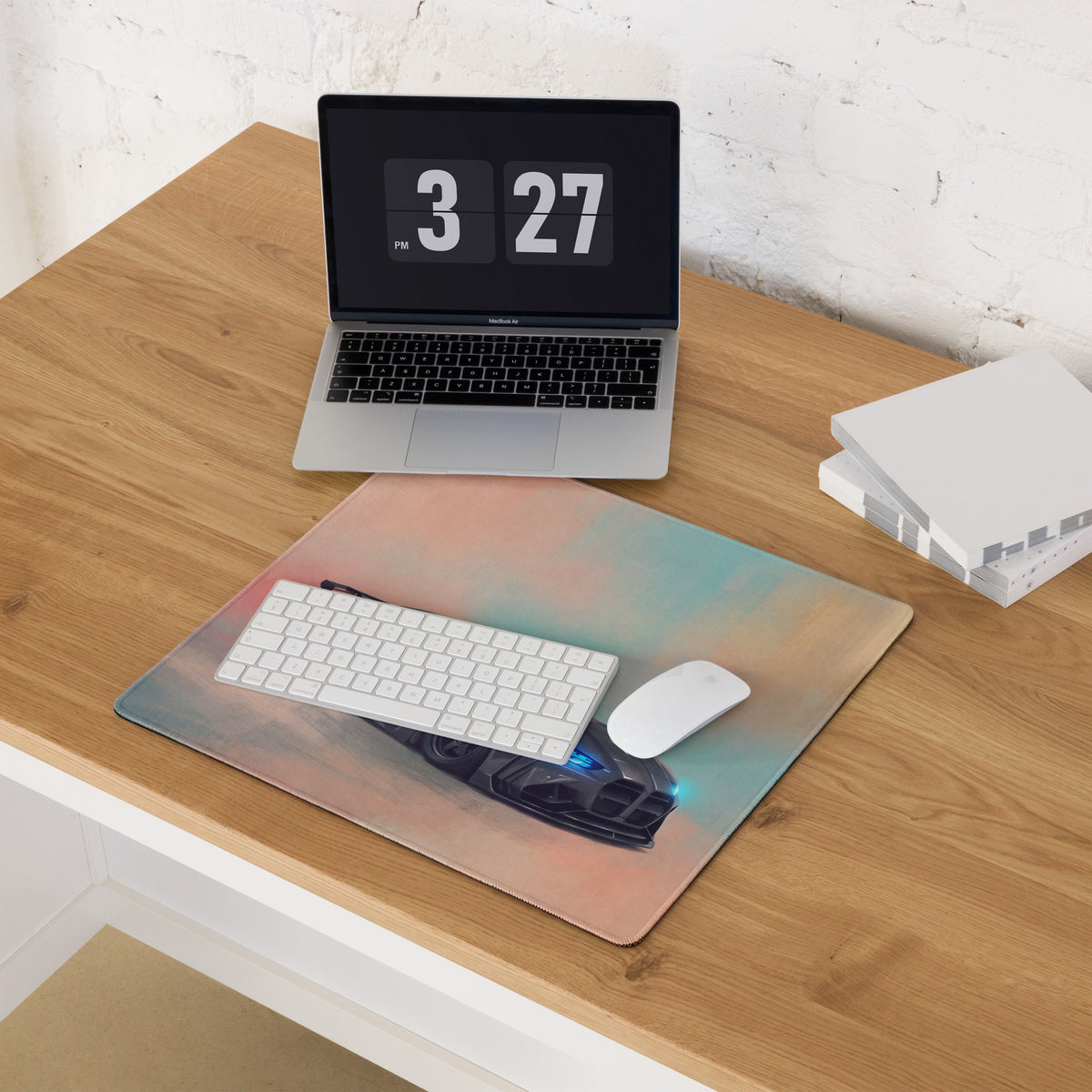 BMW M4 Inspired Dark Gray Widebody GT Wing Desk Mat – Ultra-Glide Stitched Edge Gaming Mouse Mat