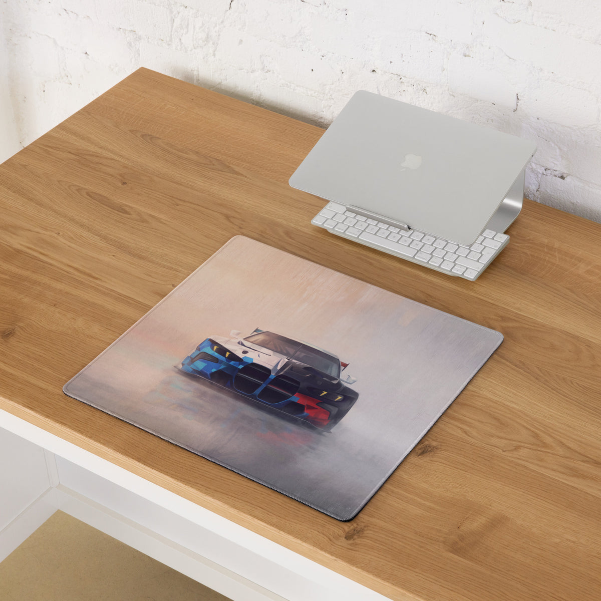 BMW M4 Inspired Motorsport Livery GT3 Frontal Desk Pad – Low-Friction Cloth Setup Mousepad