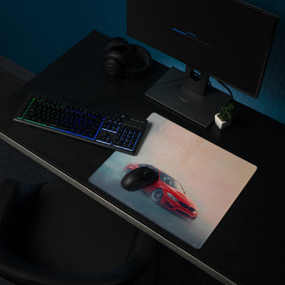 BMW M3 Inspired Melbourne Red F80 Sedan Desk Pad – Extended Non-Slip PC Mouse Mat