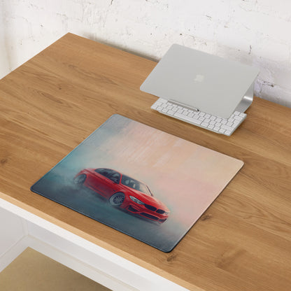 BMW M3 Inspired Melbourne Red F80 Sedan Desk Pad – Extended Non-Slip PC Mouse Mat