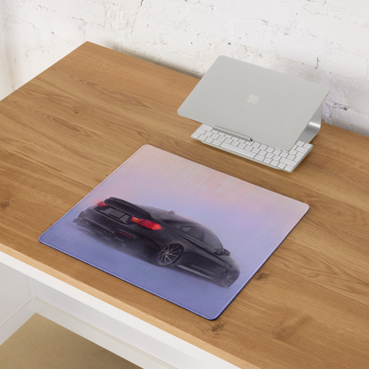 BMW M4 Inspired Sapphire Black Rear Profile Desk Pad – Ultra-Glide Stitched Edge Gaming Mouse Mat