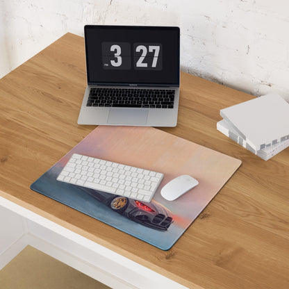 BMW M4 Inspired Gray Widebody GT Wing Desk Mat – Low-Friction Cloth Setup Mousepad