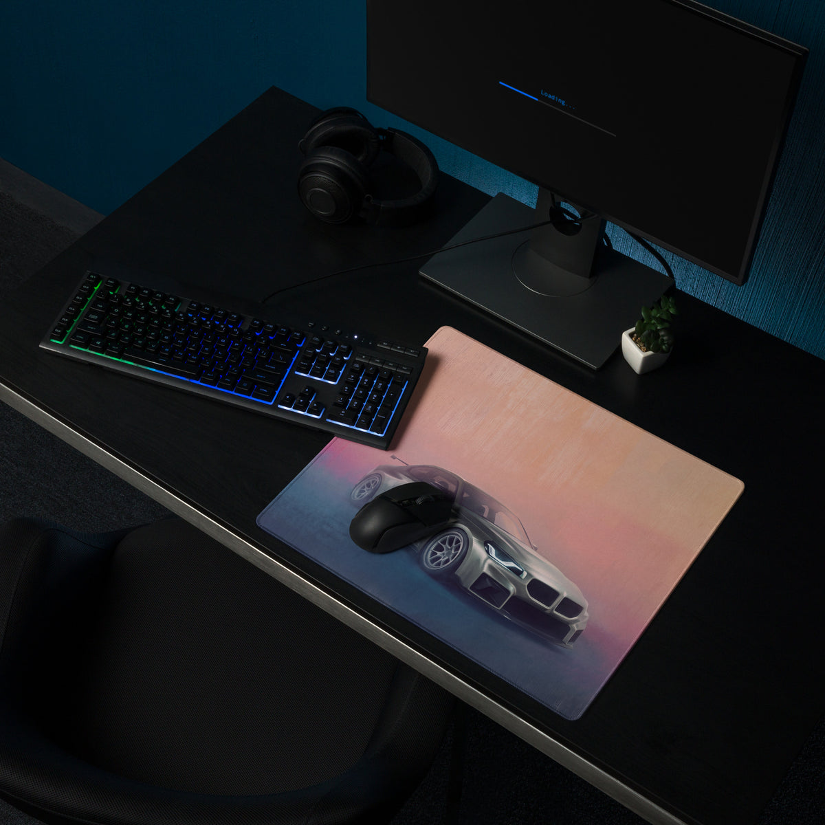 BMW M2 Inspired Silver Track Edition Desk Mat – High-Precision XL Gaming Mousepad