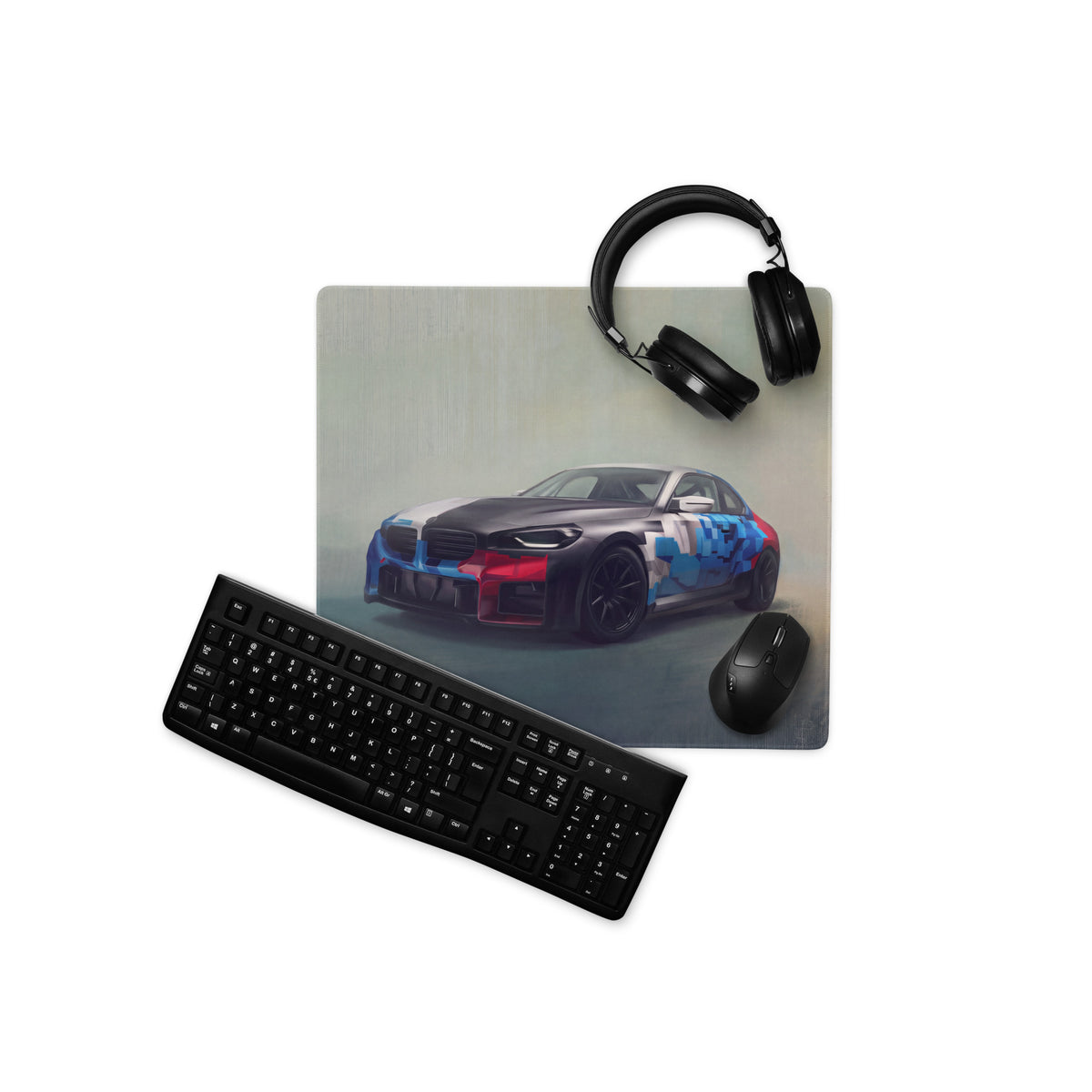 BMW M2 Inspired Motorsport Camo Livery Desk Pad – Ultra-Glide Stitched Edge Gaming Mouse Mat