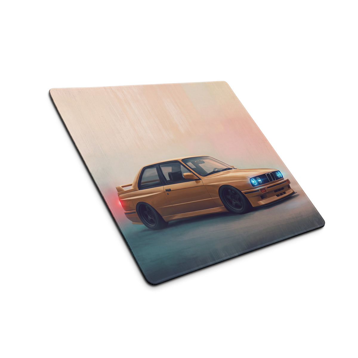 BMW M3 Inspired Dakar Yellow E30 Profile Desk Mat – Low-Friction Cloth Setup Mousepad