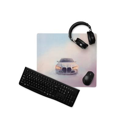 BMW M4 Inspired Alpine White G82 Frontal Desk Pad – Extended Non-Slip PC Mouse Mat