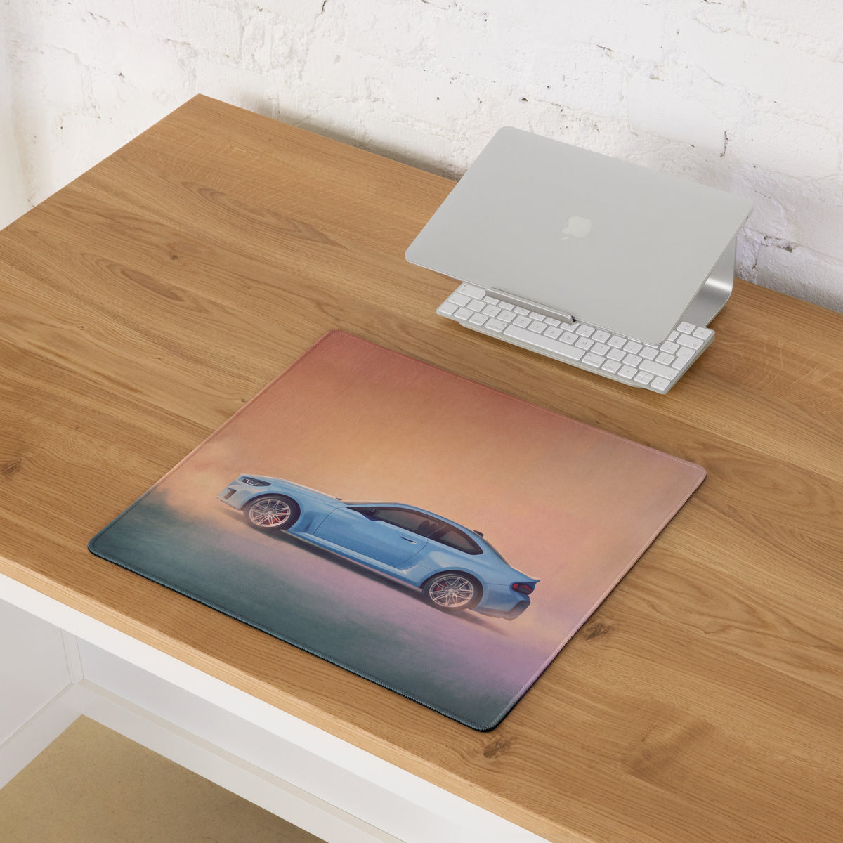 BMW M2 Inspired Zandvoort Blue Profile Desk Pad – Ultra-Glide Stitched Edge Gaming Mouse Mat