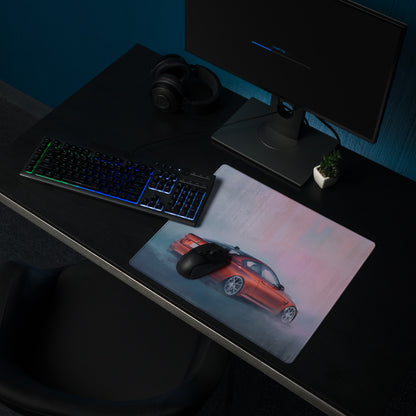 BMW M4 Inspired Sakhir Orange F82 Rear Desk Mat – Low-Friction Cloth Setup Mousepad