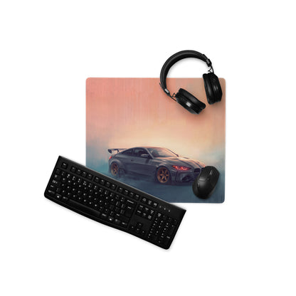 BMW M4 Inspired Dark Gray Widebody G82 GT Wing Desk Pad – Extended Non-Slip PC Mouse Mat