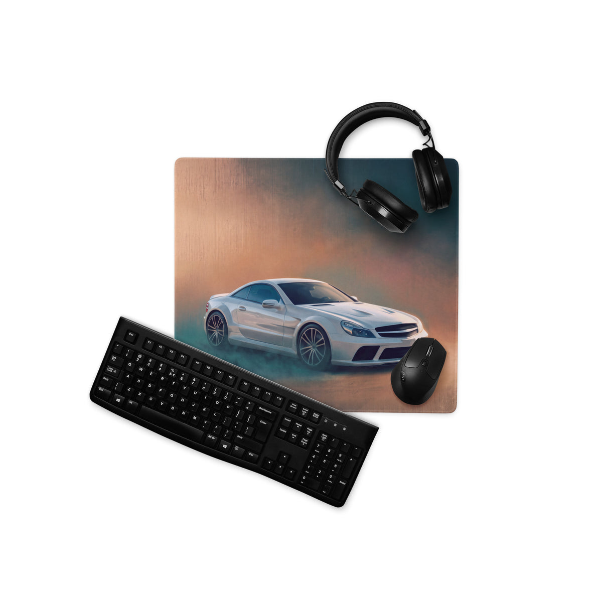 Mercedes-Benz SL65 AMG Inspired Diamond White Black Series Desk Pad – Extended Non-Slip PC Mouse Mat