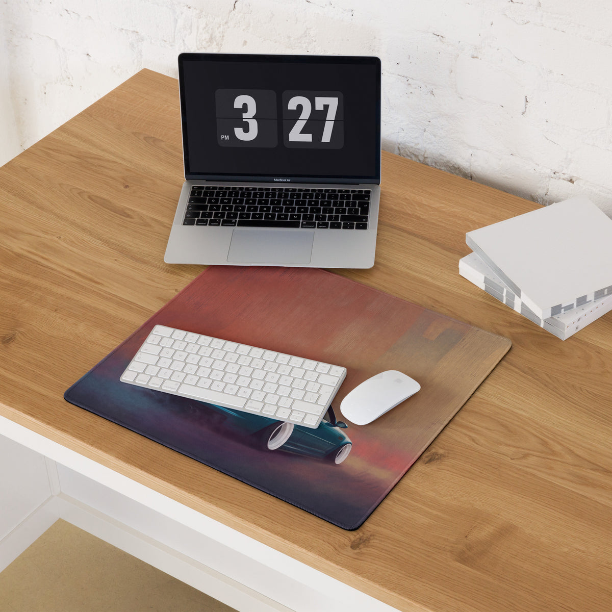 BMW M3 Inspired Laguna Seca Blue E46 Stance Desk Mat – Low-Friction Cloth Setup Mousepad
