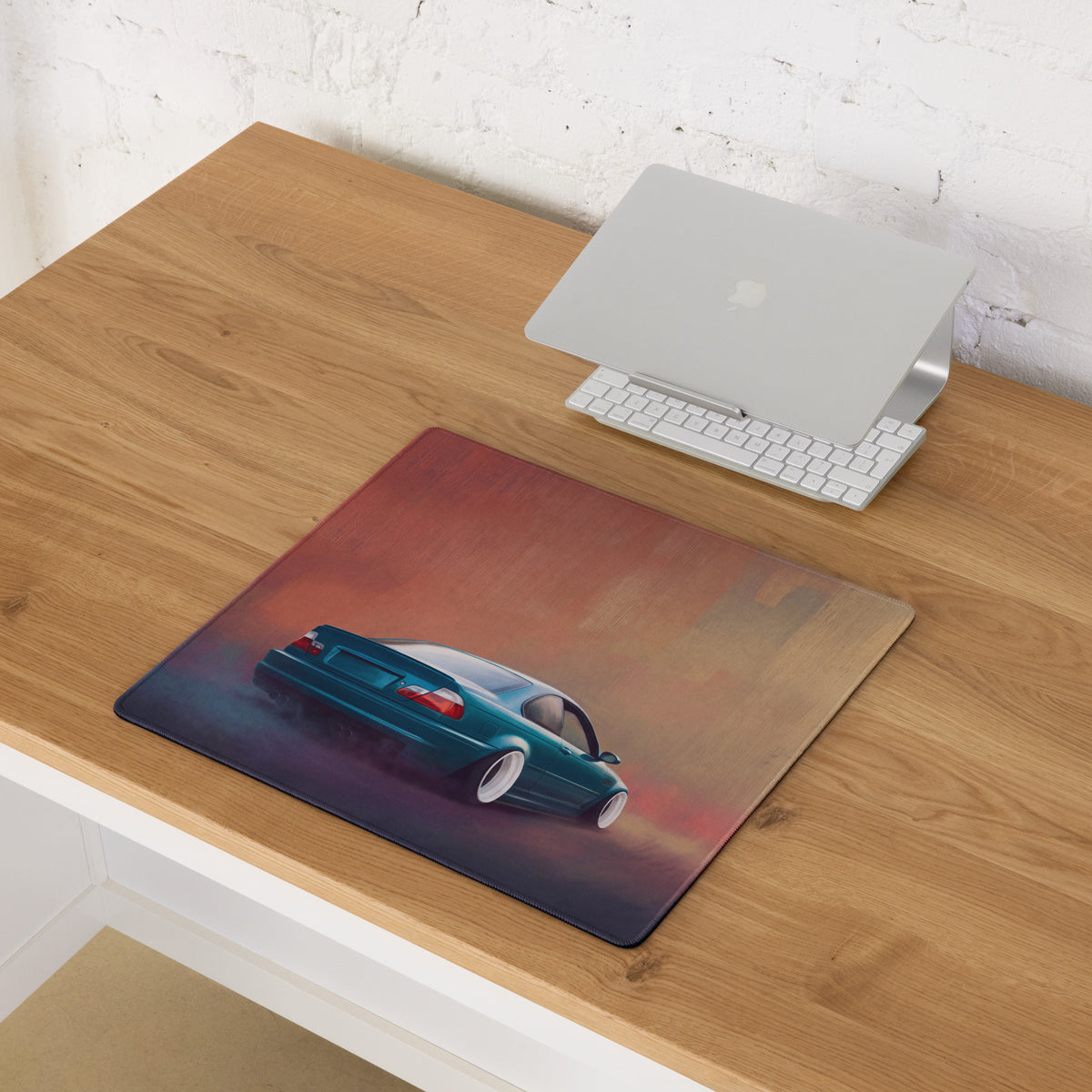 BMW M3 Inspired Laguna Seca Blue E46 Stance Desk Mat – Low-Friction Cloth Setup Mousepad
