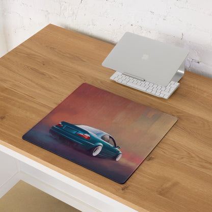 BMW M3 Inspired Laguna Seca Blue E46 Stance Desk Mat – Low-Friction Cloth Setup Mousepad