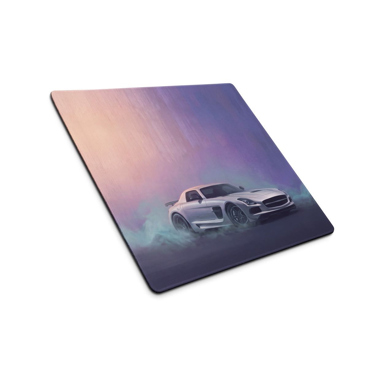 Mercedes-Benz SLS AMG Inspired Silver GT Black Series Desk Pad – Ultra-Glide Stitched Edge Gaming Mouse Mat